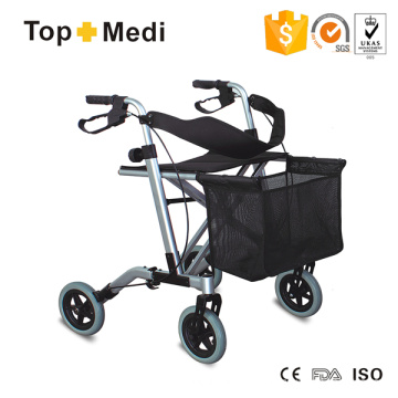 New Design Disabled Shopping Series Aluminum Lightweight Foldable Rollator Walker